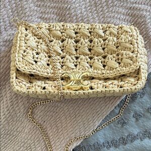 Tan rattan bag